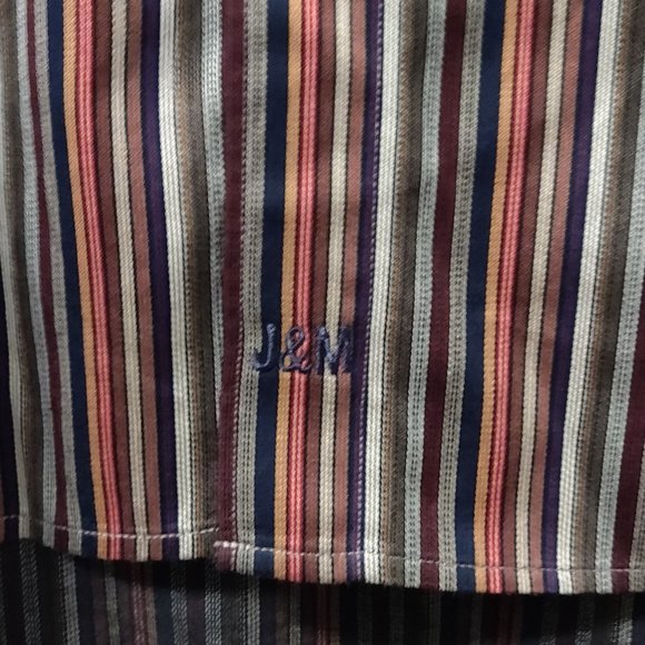Johnston and Murphy Tailored Fit striped long sleeve button down SIZE XXL - Picture 4 of 4
